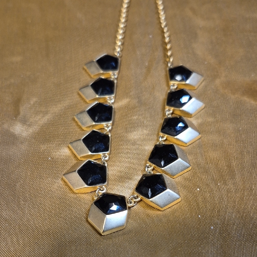 Spartina 449 Black and Gold Geometric Necklace - Picture 7 of 10